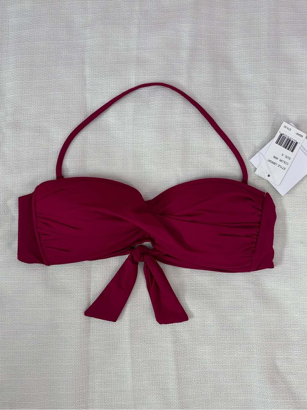 NWT La Blanca Bandeau Bikini Top Sz 6 -